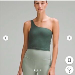 lululemon athletica Green One-Shoulder Tank Top Size 8